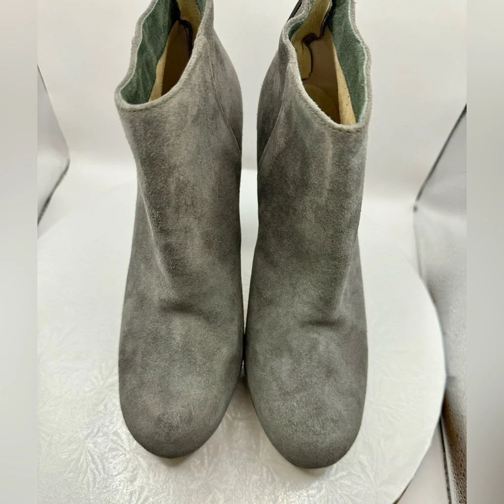 EUC Michael Michael Kors Grey Suede Platform Block Heel Booties Size 8.5‎